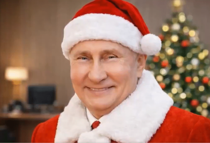 Putin s-a îmbrăcat în Moș Crăciun și a oferit cadouri lui Zelenski, Trump, Orban sau Modi. Imagini AI virale postate de diplomația rusă 1 wp header logo 3369