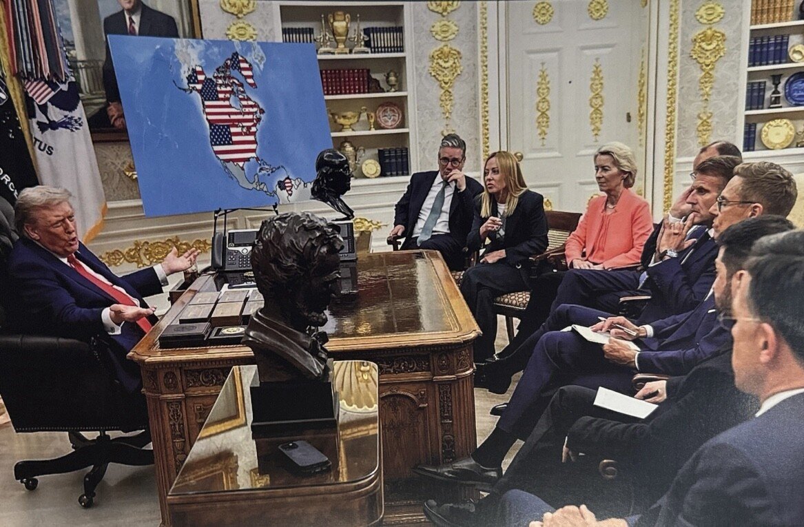 Trump își atacă aliații: publică mesaje private de la Macron și Rutte și hărți false cu țări sub steag SUA 1 wp header logo 1947