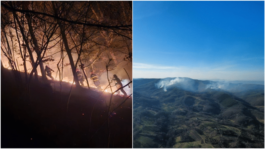 Incendii puternice de vegetație în două județe din țară: zeci de hectare distruse de flăcări. Elicoptere Black Hawk trimise în sprijin 1 wp header logo 1061