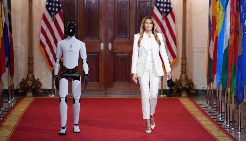Partenera lui Nicușor Dan, martoră la o premieră în SUA: Melania Trump a pășit pe covorul roșu alături de un robot umanoid 1 wp header logo 1852