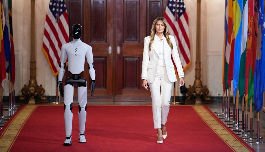 Partenera lui Nicușor Dan, martoră la o premieră în SUA: Melania Trump a pășit pe covorul roșu alături de un robot umanoid 1 wp header logo 1852
