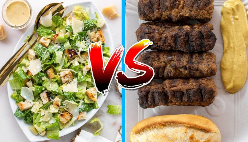 Ce îngrașă mai mult: O salată Caesar sau 4 mititei cu pâine și muștar? Am făcut calculul caloric 1 wp header logo 2309